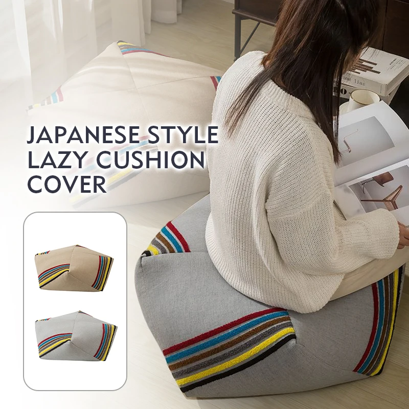 

Unstuffed Floor Seat Cover Cotton Linen Cushion Cover Japanese Lazy Couch Home Decor Embroidered Tatami Yoga Meditation Cushion