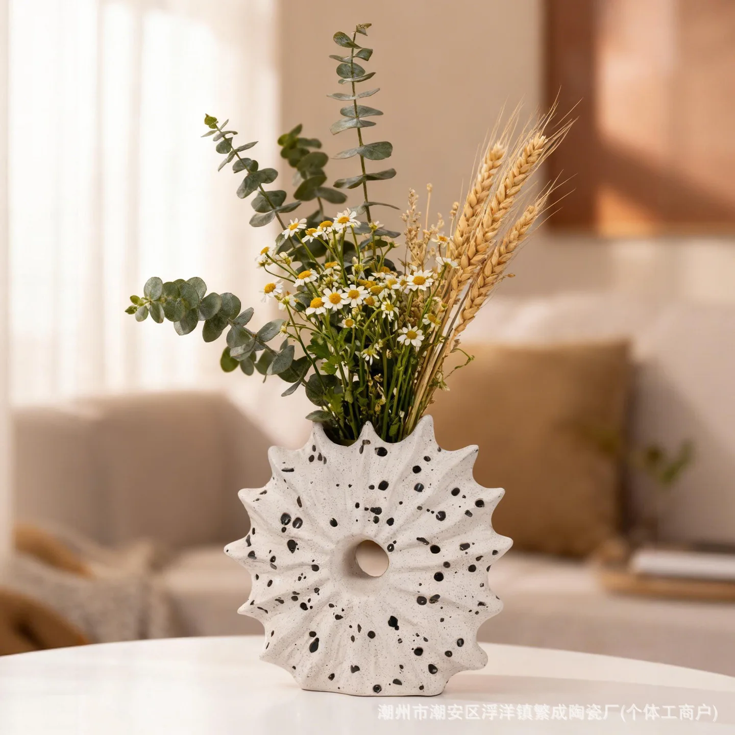 Ceramic Vase Creative Flower Arrangement Sea Anemone European Decorative Ornament SHEIN TEMU Cross-border Wholesale