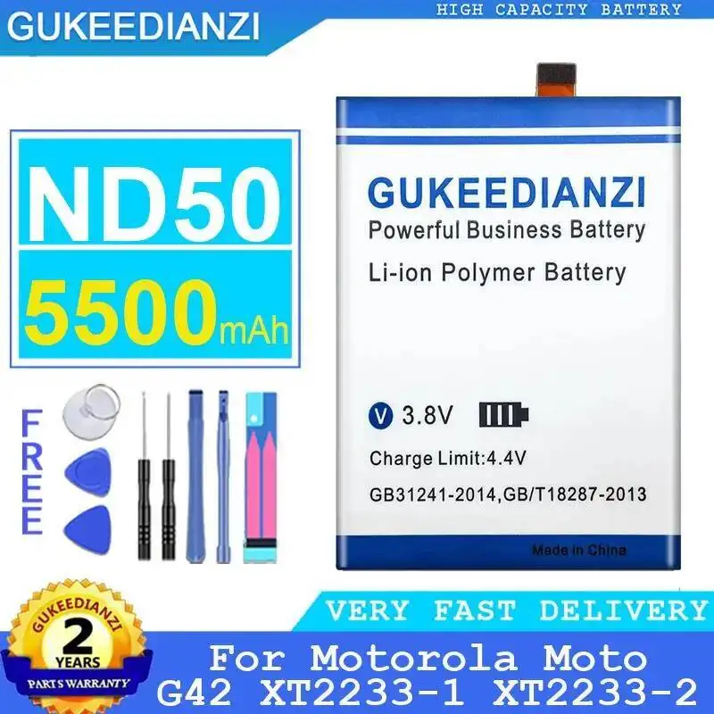 

Long-Lasting 5500Mah ND50 Mobile Phone Battery High Compatibility For Motorola Moto G42 XT2233-1 XT2233-2