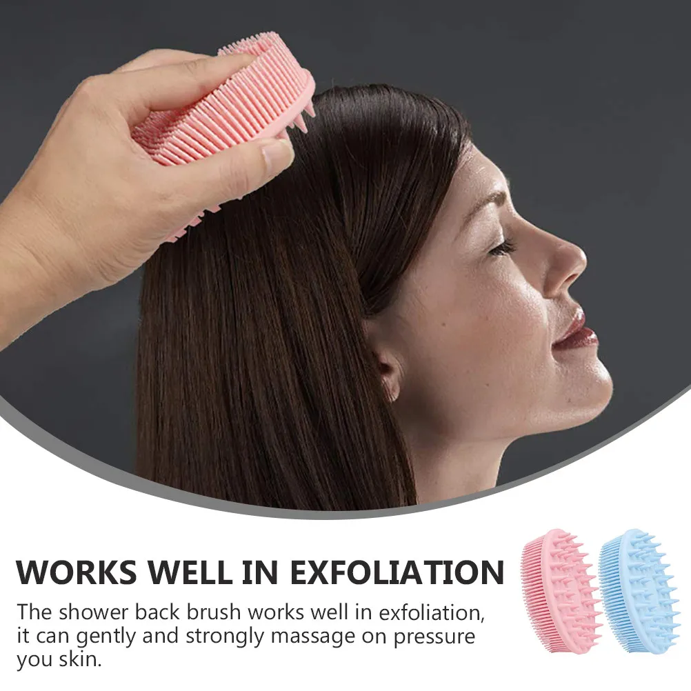 

2Pcs Double-Sided Bath Brushes Dual Function Bath Hair Washing Body Cleaning Brush Exfoliating Shower Scrubber Tool