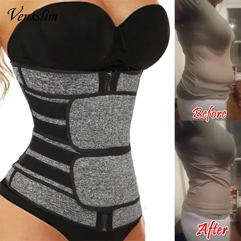 허리 트레이너 코르셋 트리머 벨트 여성용 체중 감소 땀 스트랩 바디 셰이퍼 배꼽 Cincher 스포츠 거들 지방 버너 밴드