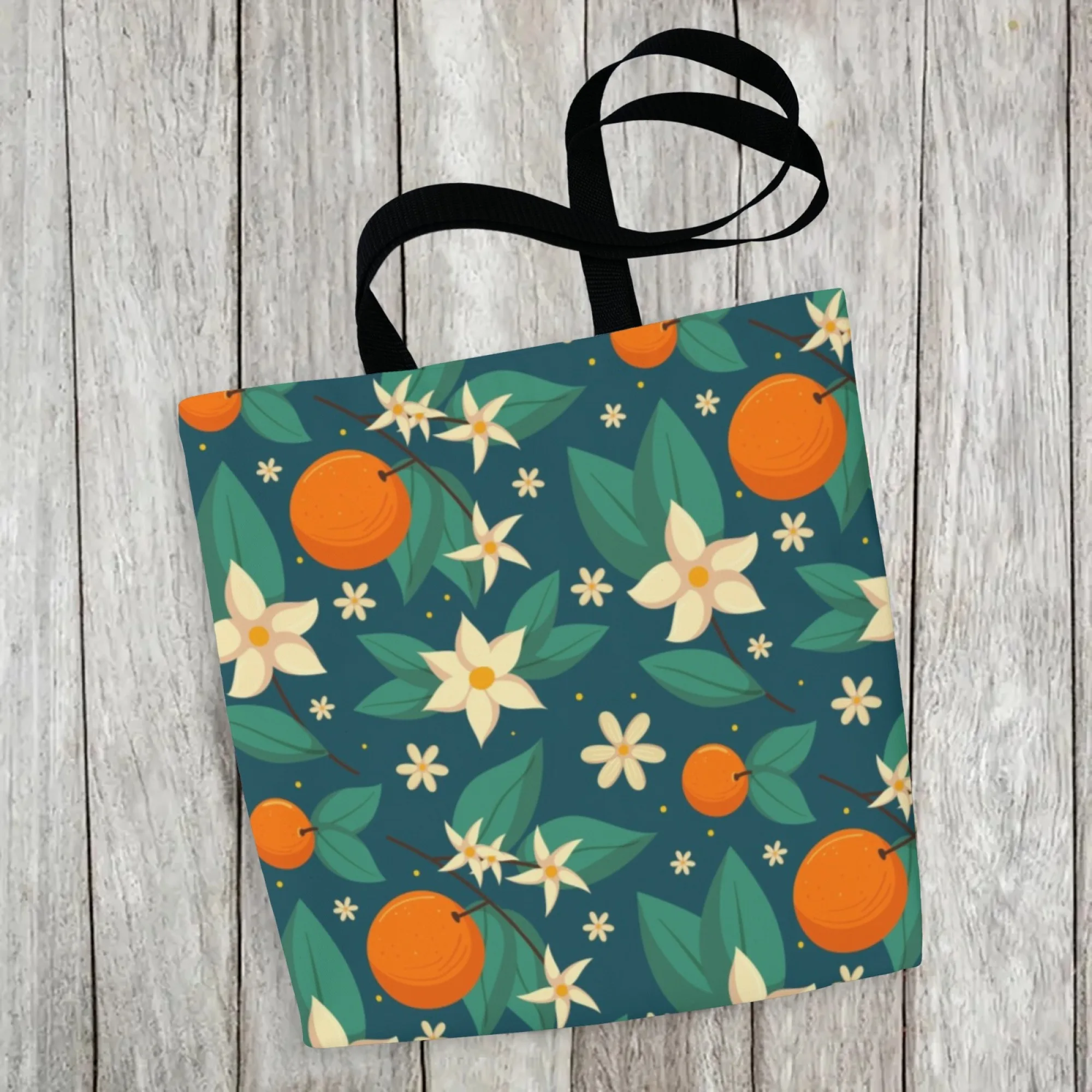 صديقة للبيئة زهر البرتقال والحمضيات Aficionado حقيبة تسوق من القماش قابلة لإعادة الاستخدام للنساء مثالية للمظهر اليومي الطازج #5