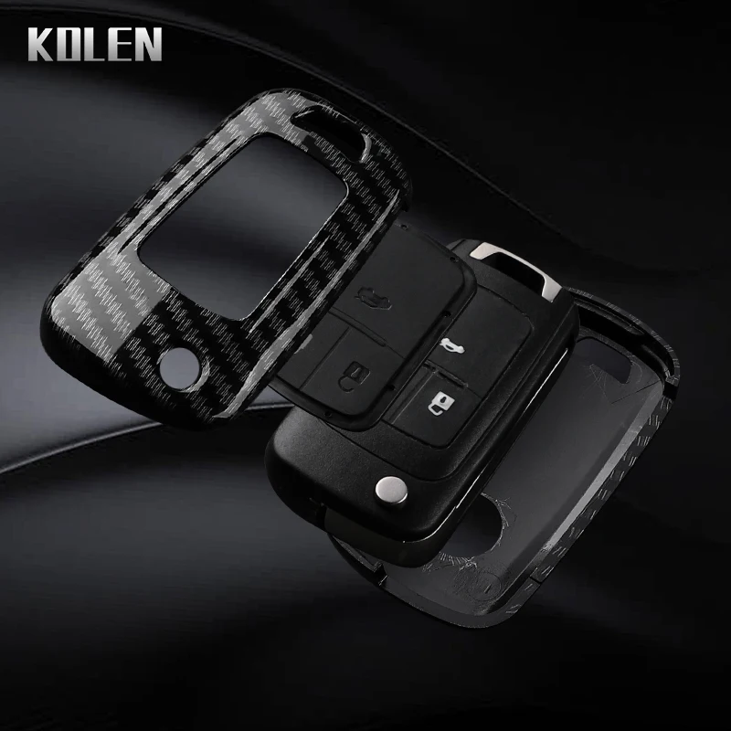 ABS Carbon Fiber Style Car Key Case Cover For Chevrolet Cruze Aveo Trax Sail Malibu Captiva Opel Vauxhall Astra J Corsa Insignia view 5