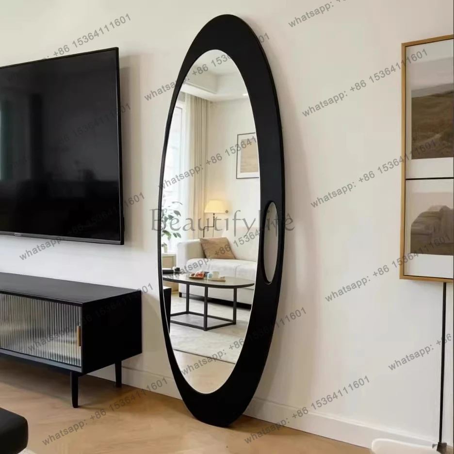 French full-length mirror wall-mounted retro oval medieval bedroom fitting mirror