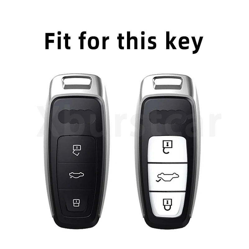 Gold Edge Soft TPU for Audi SQ8 R8 4K A8 E-tron Q5 Q7 Q8 C8 D5 A1 A3 A4 A6 A7 Car Remote Key Case Cover Holder Auto Shell Fob