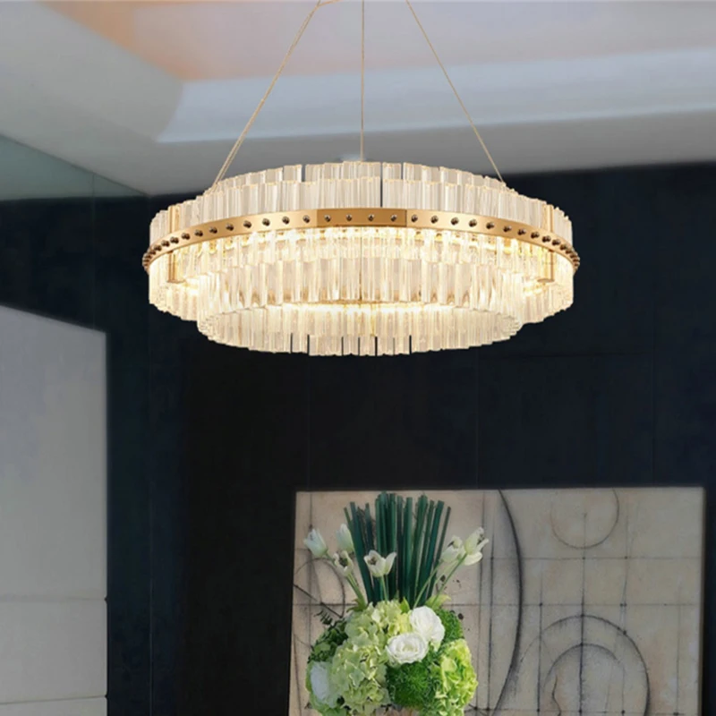 

AiPaiTe Modern Leds Glass Chandelier Lustre Gold Rounded Pendant lamp Living room lights Dining room Bedroom home decorations