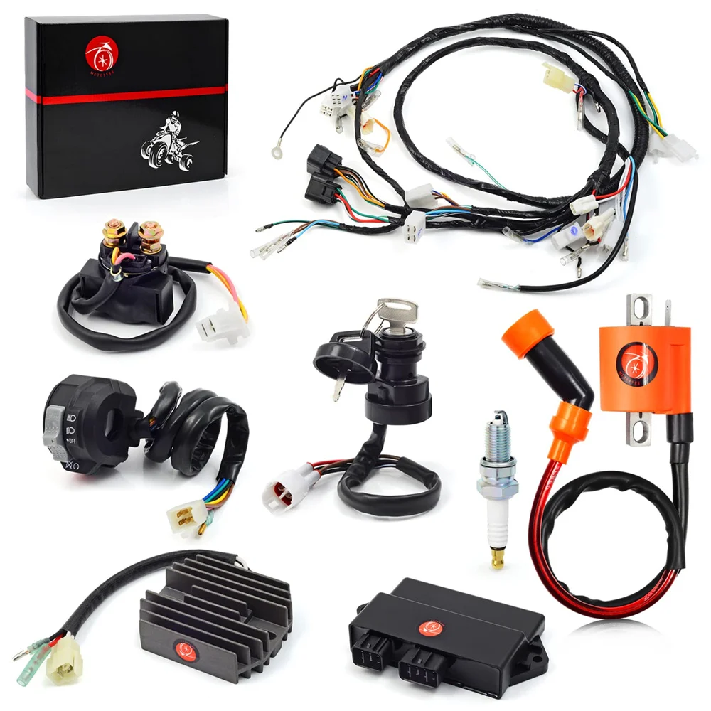 Wire Wiring Harness Ignition Coil Left Handlebar Switch Igniter CDI Relay Rectifier Complete Kit for Yamaha Warrior YFM 350 X