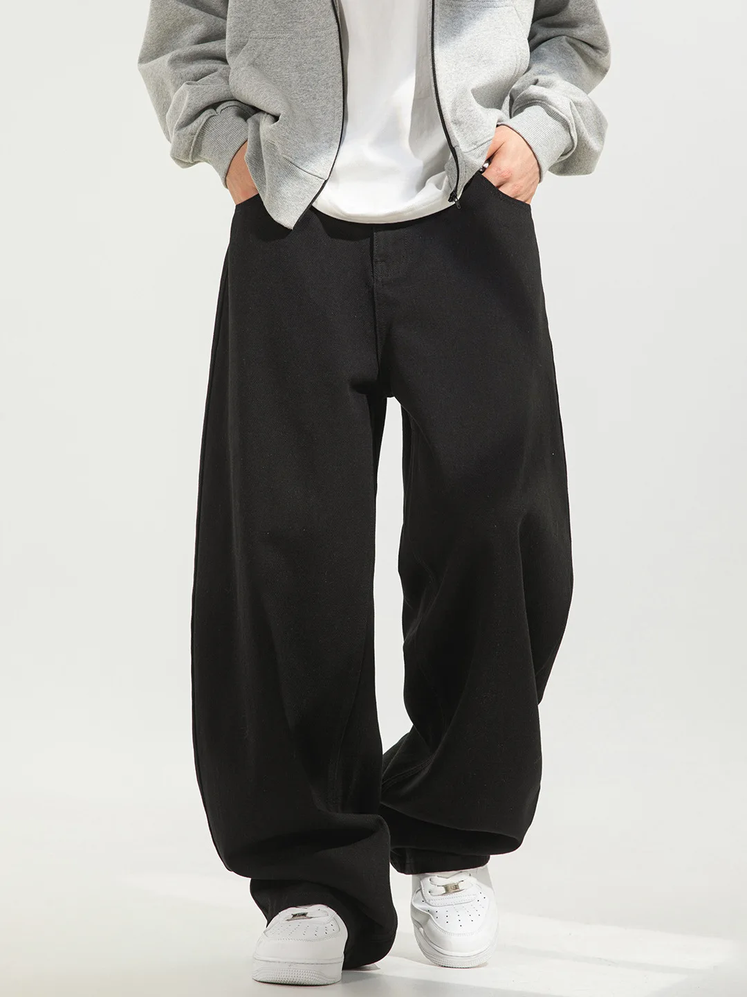 

Waed Vintage Men's Jeans Straight Leg Loose Fit Casual Trousers All-Match Basic Sle for Spring And All Seasons