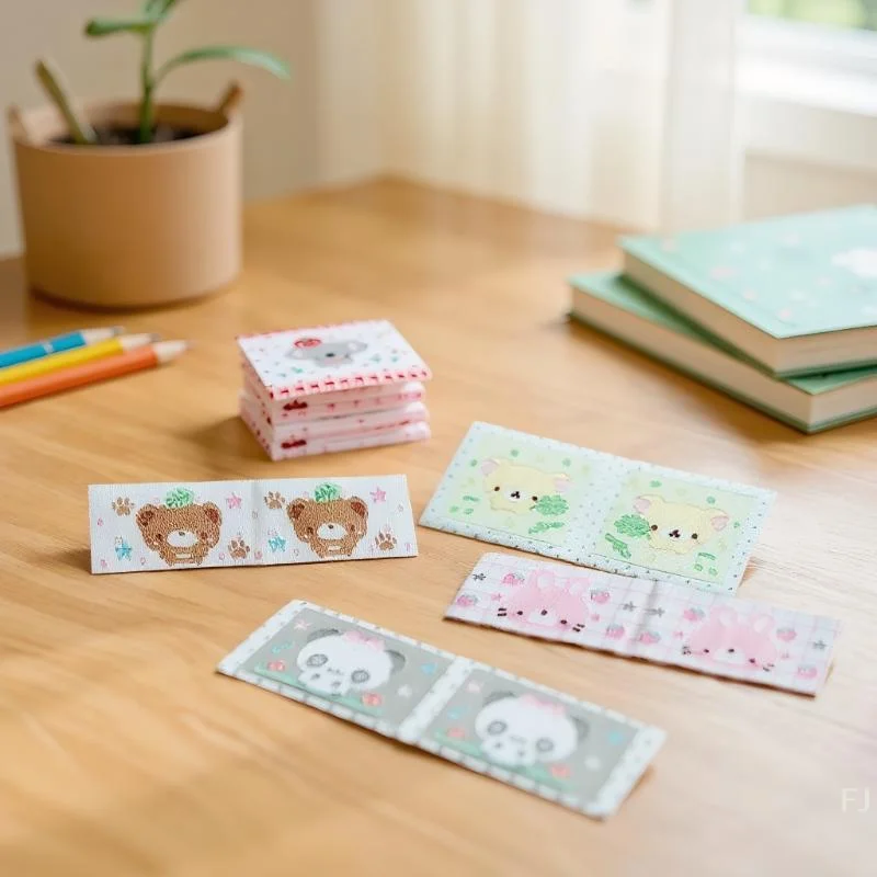 [YU]Cute Label Index Sticker Embroidery Self Adhesive DIY Sticker Material Pack Label Diary Album Decorative Stationery Stickers