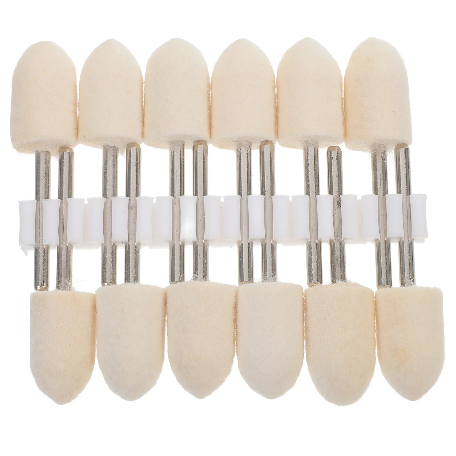 

12 Pcs Rough Buffing Wheel Burr Polishing Jewelry Wheels Soft White Wool Grinder
