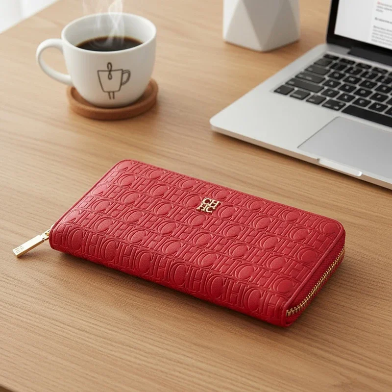 Women's Solid Colour Long Wallet Niche Design Fashion Simple Large Capacity Bag Luxury Temperament Vintage Classic Wallet