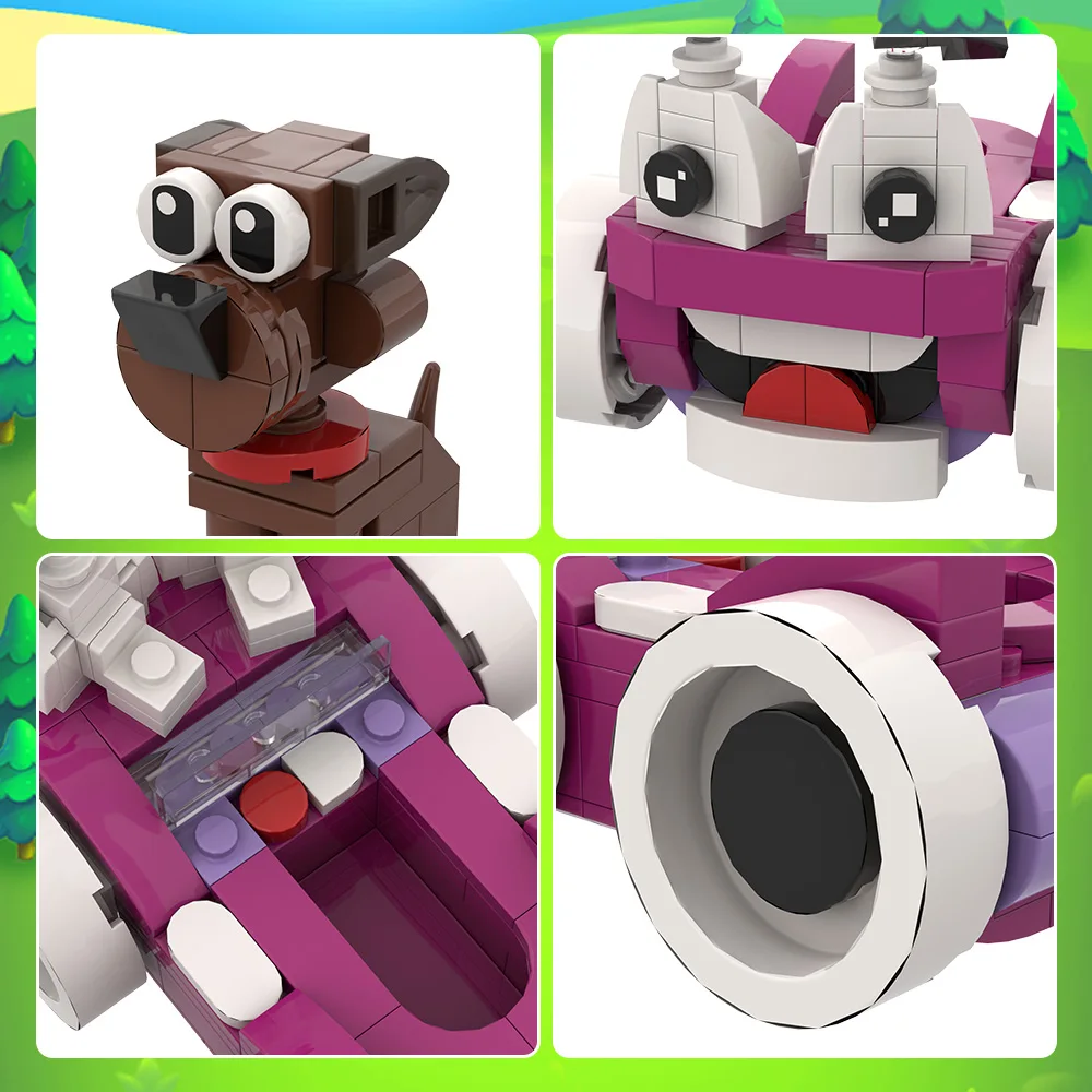 Moc Putt-Putt & Pep Modello Building Blocks Auto Film Cartoon Car Cute Animal Labrador Pet Dog Creativo Giocattolo di mattoni Regalo per bambini