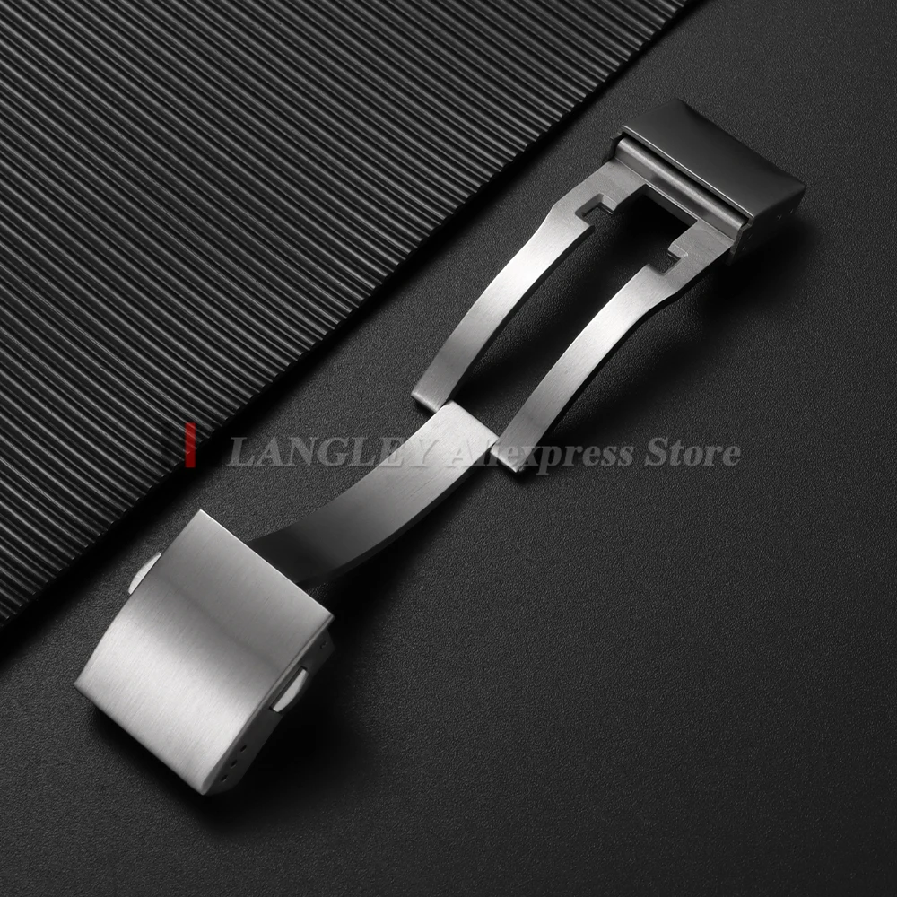 Stainless Steel Solid Folding Buckle for Longines for HydroConquest Rubber Watchband Clasp Diving Button 19mm Watch Accessories view 3