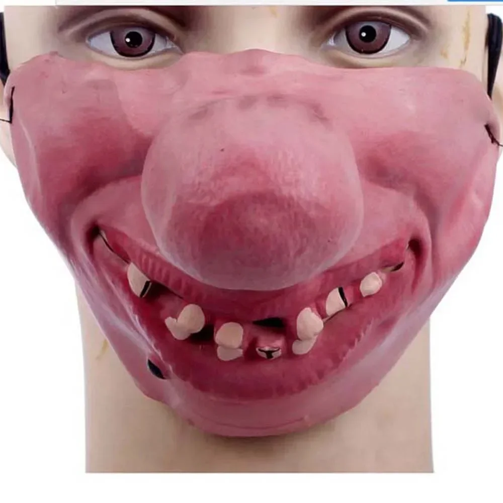 Funny Adult Party Mask Latex Clown  Half Face Horrible Scary s Masquerade  Gift Decoration Halloween  Costume Cosplay