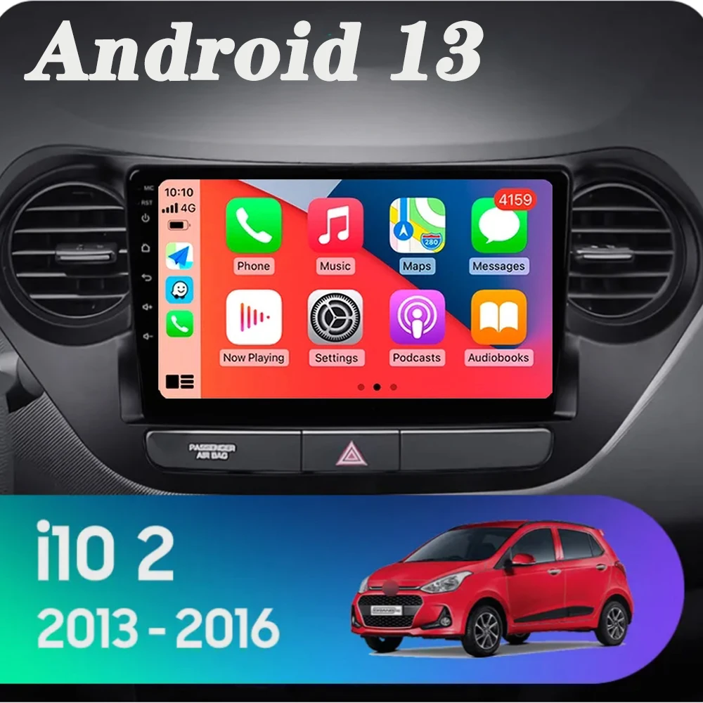 Android 14 carplay auto autoradio für hyundai grand i10 2013-2016 navigation gps multimedia player stereo video wifi 4g bt dvd