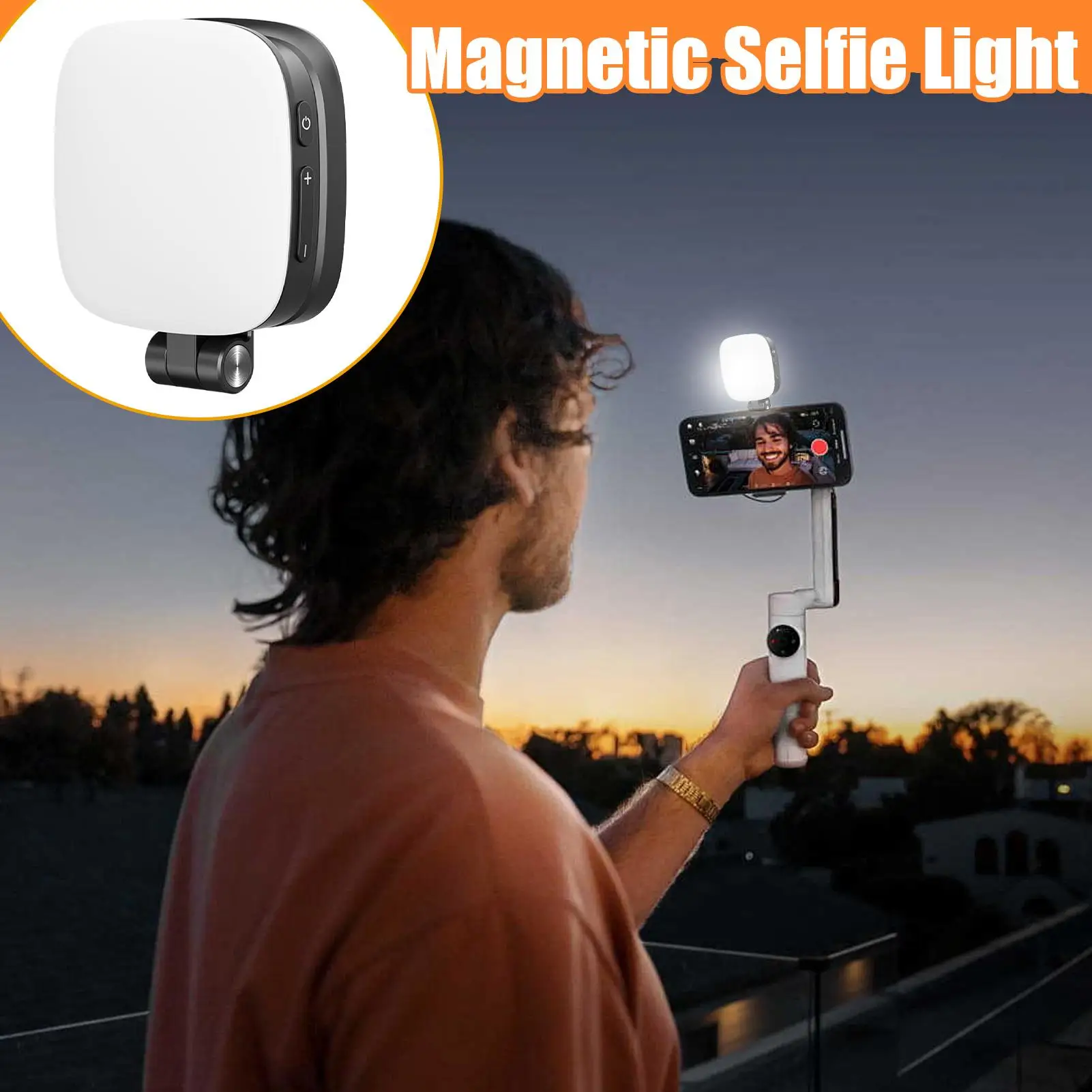 

Phone Light For Pictures LED Portable Selfie Light Magnetic 5 Level Brightness Folding Cool Gadgets With Makeup Mirror For Vlog