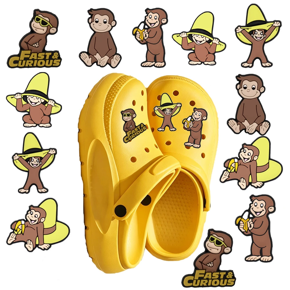 3-12pcs Hot Toys Cartoon Curious George Monkey Series PVC Sh