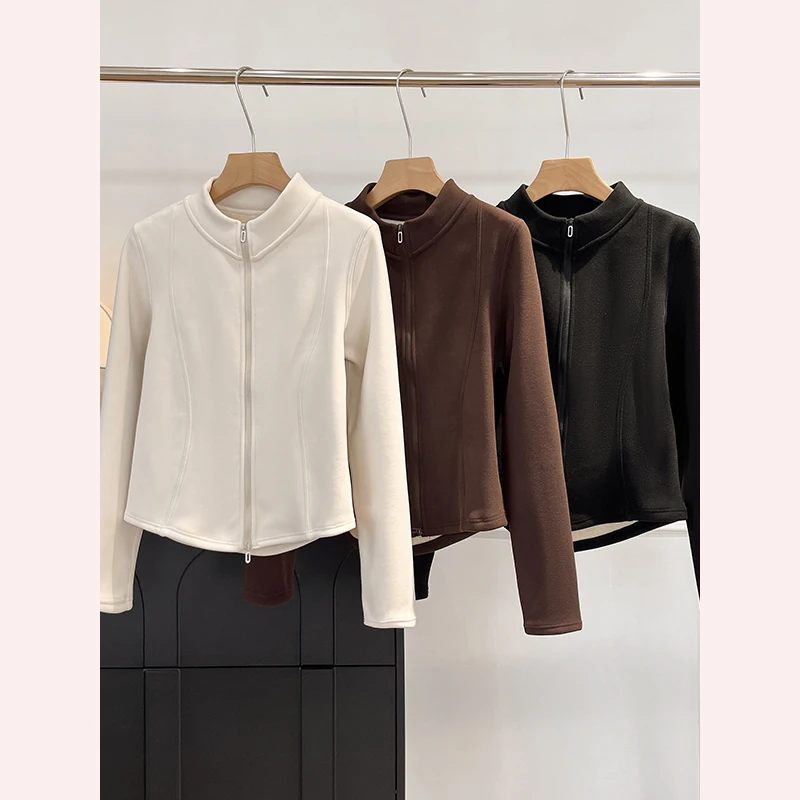 

Женская куртка серии LU с двусторонним использованием, двойной молнией, теплая, комфортная, с воротником-стойкой, для активного отдыха, из полиэфирного волокна