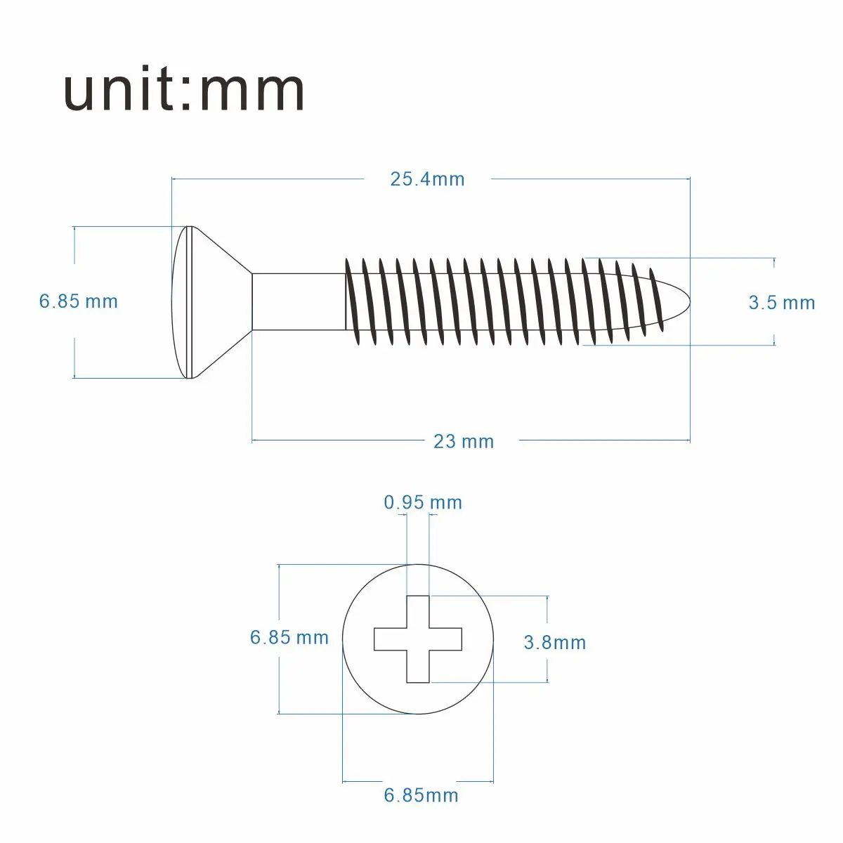 FLEOR 20pcs 3.5x23mm Countersunk Screws Electric Guitar Bridge Mounting Screws for Guitar Accessories