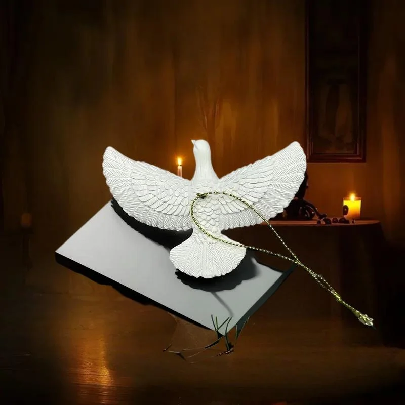 El mejor regalo para alguien, palomas de la amistad de estilo especial, solo en casa, 2 palomas de adorno navideño de resina, adornos para árbol de Navidad