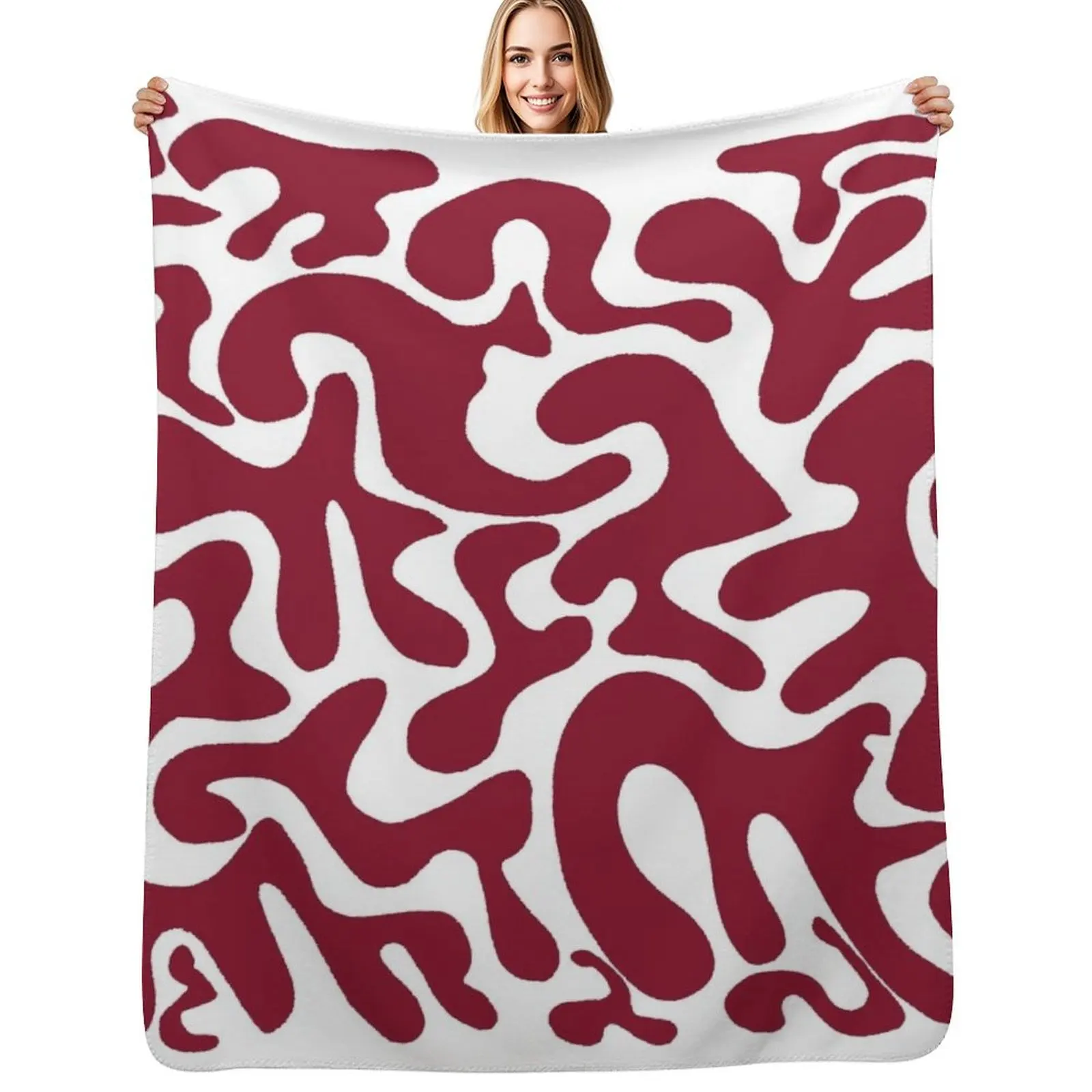 

Figures Maroon Throw Blanket Sofa Throw Soft Beds warm for winter for sofa Blankets