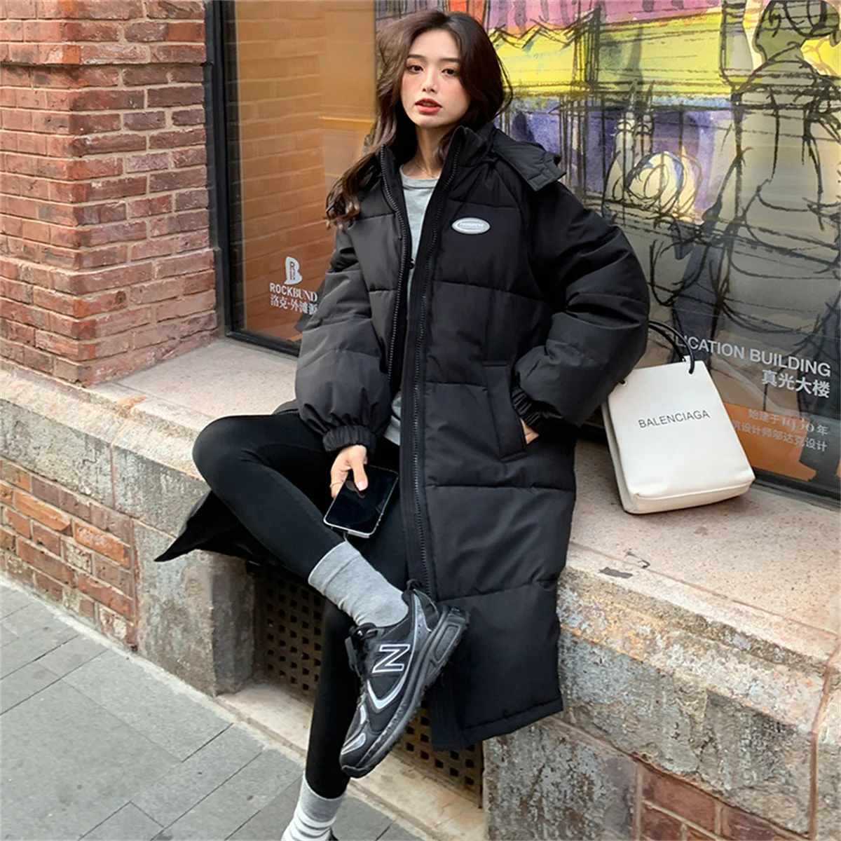 Winter Women Loose Jacket Coats Long Parkas Female Down Cotton Hooded Overcoat Thick Warm Jackets Windproof Casual Student Coat