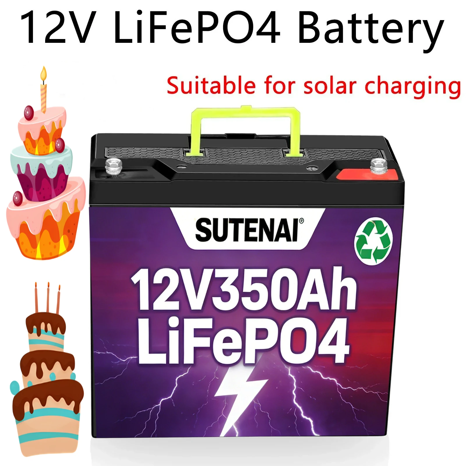 

Аккумулятор LiFePO4 12В 350Ач с BMS, 8000+ циклов, для внедорожных приключений, автономных домов, хранения солнечной энергии, автодомов, лодок 32700