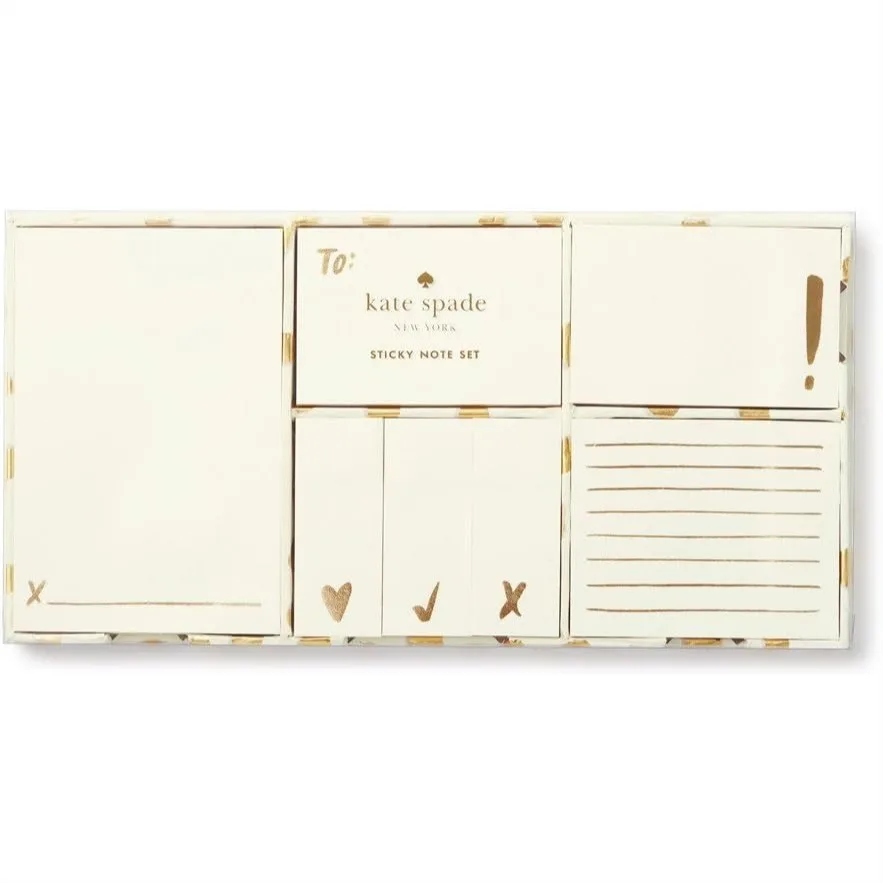 

Flamingo Dot Gold Sticky Note Set for Women, Elegant and Fun Office Supplies, Perfect Gift Idea