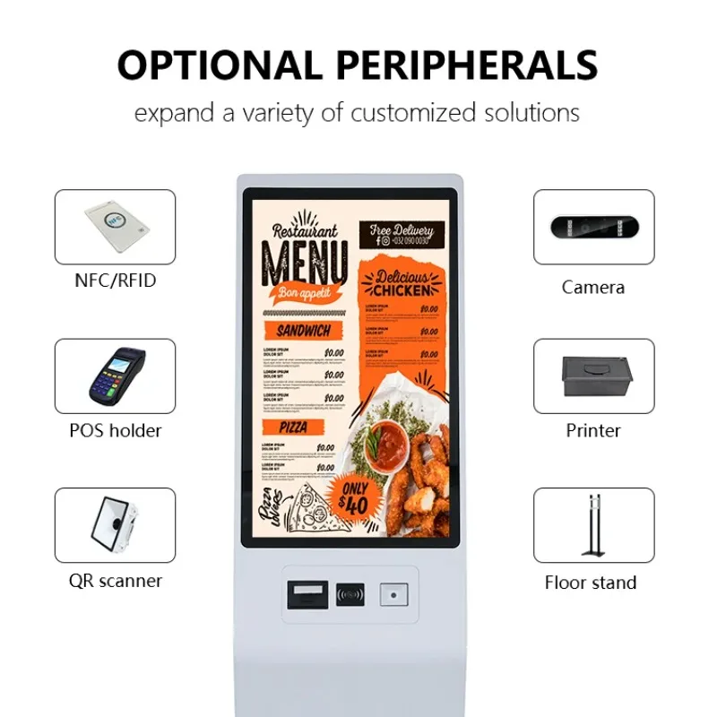 Custom 32 Inch Hospital Health Check Self Service Ordering Check In Kiosk