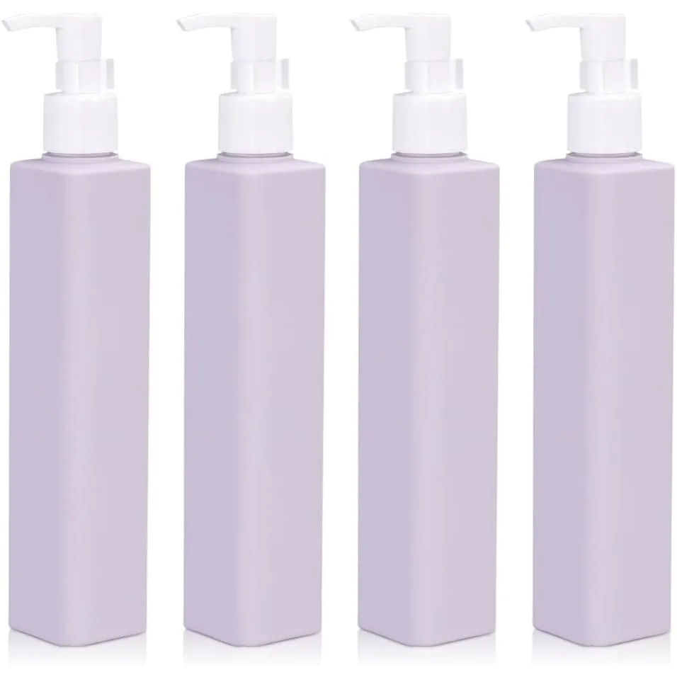 

4Pcs 8.45 Oz/250ml Plastic Shampoo Bottles with Pump Refillable Bottle for Lotion Cream Shampoo Leak Proof Travel Bottle