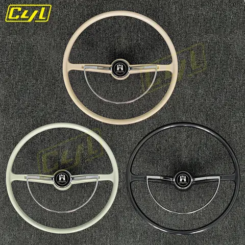 Classic Vintage Deep Dish Ivory Style Steering Wheel For Volkswagen Beetle Karmann Ghia Type 3 1962-1971