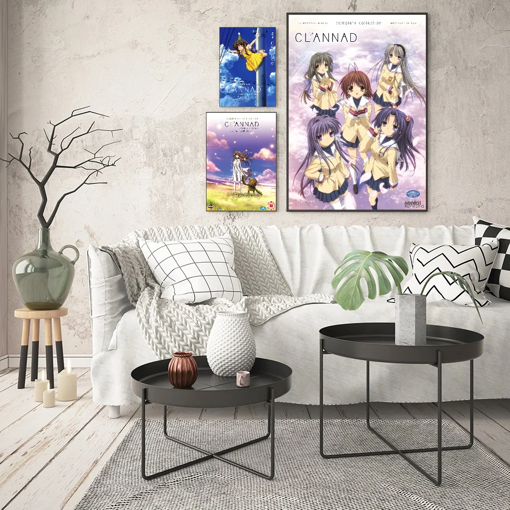 Anime Posters Clannad After Story Self-adhesive Art Waterproof Paper Sticker Coffee House Bar Room Wall Decor