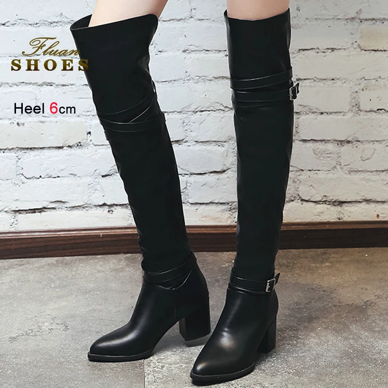 

Новые женские сапоги выше колена на очень высоком каблуке, модная женская обувь, однотонная женская обувь на толстой платформе с боковой молнией