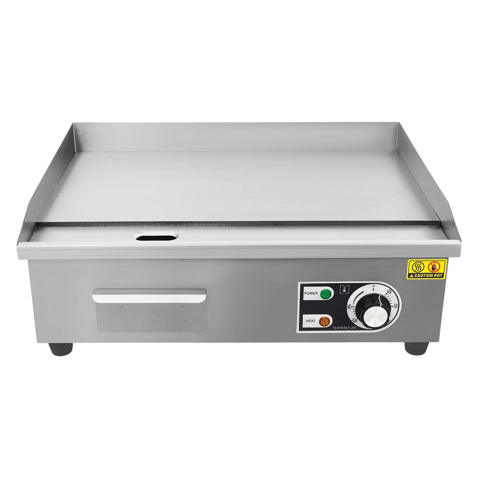 3000W Kommerzieller Elektrogrill 55 x 30 cm Halbflacher Arbeitsplattengrill, Edelstahl Restaurantgrill für Fleisch, Steak, Bratpfanne