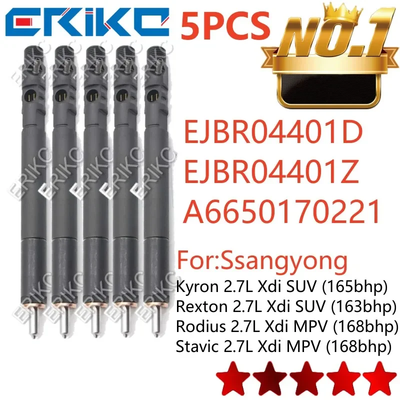 A6650170221 EJBR04401D INJECTOR 6650170221 EJBR04401Z Diesel Injecor FOR SSANGYONG Kyron Rexton Rodius Stavic Euro4 5PCS