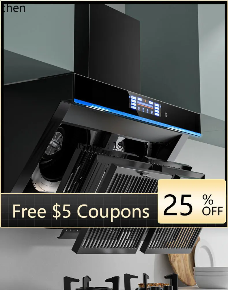 

Dual Motor Range Hood Frequency Conversion Large Suction Fume Separation Household Kitchen Side Smoke