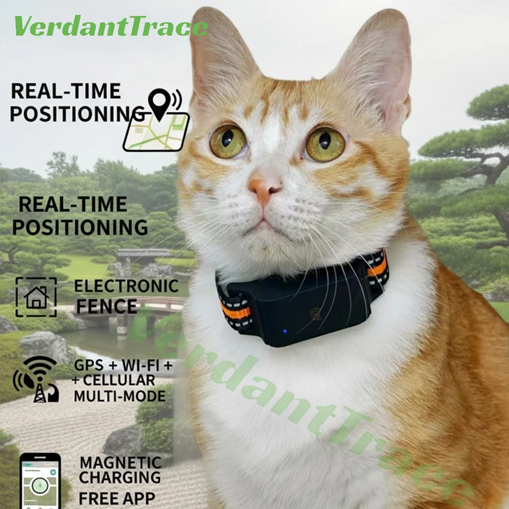 

4G GPS Pet Tracker for Dogs Cats Waterproof GPS WIFI Location & Smart Activity Tracker Fashionable neck collar for iOS Android