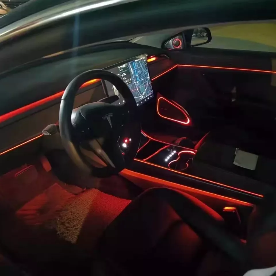 Led Auto Lighting System Atmosphere Lighting Inter Car Ambient Light For Tesla Model 3
