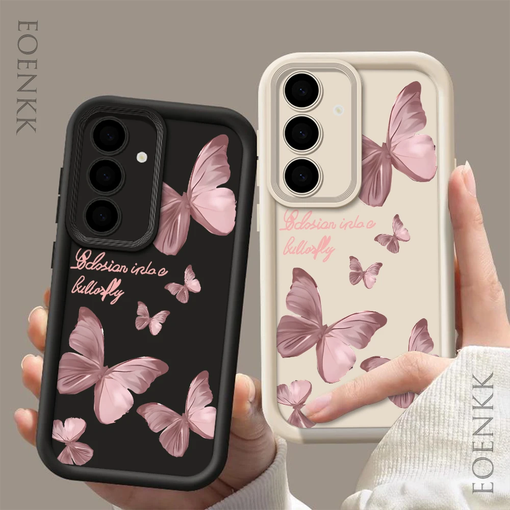 Gold Schmetterling TPU Handyhülle für Samsung Galaxy S25 S22 S21 S23 FE S20 S24 Ultra FE A35 A15 A25 A55 Note 20 Plus 5G Soft Cover – Detail 2