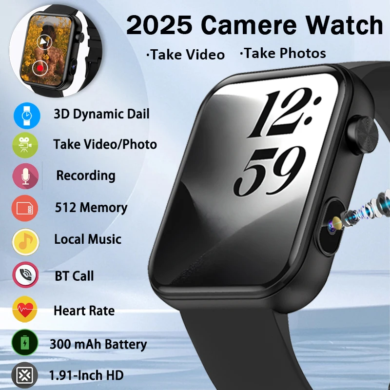 

2025 Новые Смарт-часы с большой памятью 3D Dynamic Dail Take Photos Видео Пульсометр Спорт Фитнес Водонепроницаемые BT Call HD Смарт-часы