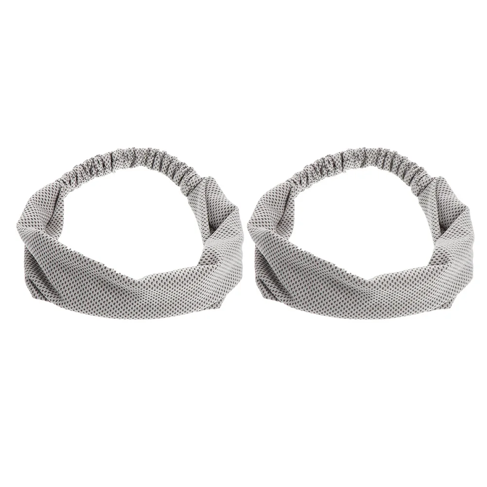 

2pcs Ice Silk Headbands Unisex Gym Running Sweatbands Elastic Sports Cooling Forehead Wrap Fitness Accessories Workout Headband
