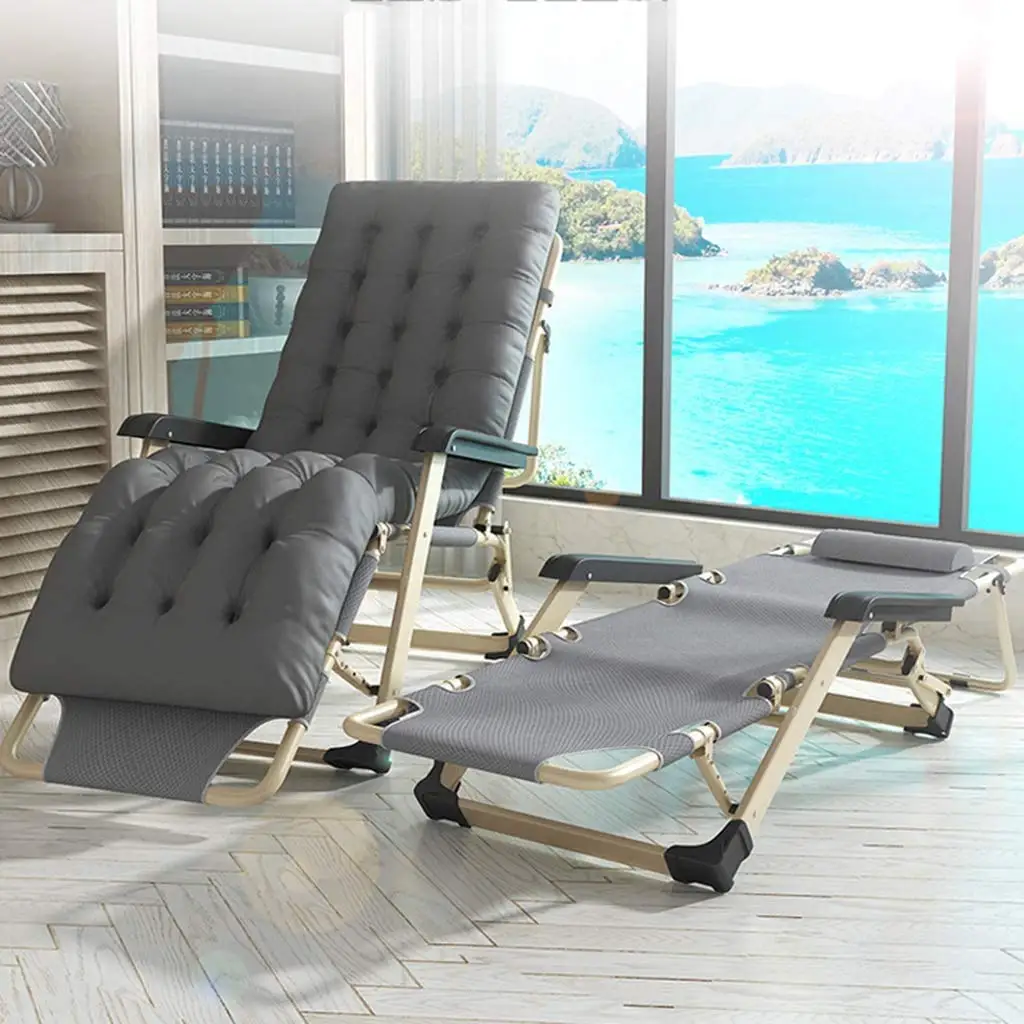Adjustable Folding Recliner Chair with Cotton Pad Non-slip Lightweight Outdoor & Indoor Lunch Break 260kg Load, Customized