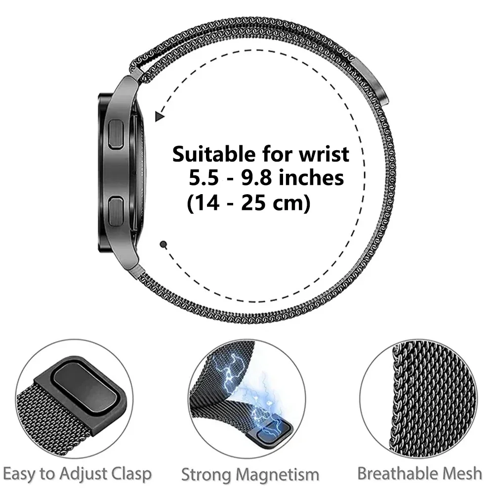 NO Gaps Stainless Steel Strap for Samsung Watch 7 Ultra 47mm Magnetic Milanese Loop for Watch 7 Ultra 47mm Metal Sports Band