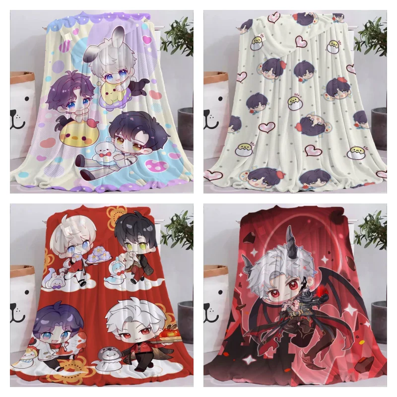 

Love and Deepspace Sylus Xavier Caleb Zayne Q Edition Cartoon Cute Blanket Creative Kawaii Warm Air Conditioning Blanket Gift
