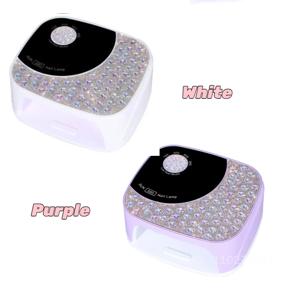 36 แหล่งกําเนิดแสงคู่โคมไฟเล็บ Rhinestones แบบชาร์จไฟได้เพชรเครื่องเป่าเล็บเจลยาทาเล็บบ่ม UV LED พร้อมเซนเซอร์จับเวลา