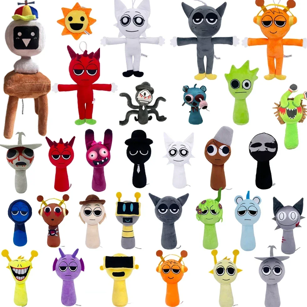 25cm 4-20pcs Sprunki Plush Toys Sprunki Incredibox Plush Doll Sprunki Game Cartoon Pillow Kids Birthday Gifts Stuffed Dolls Gift