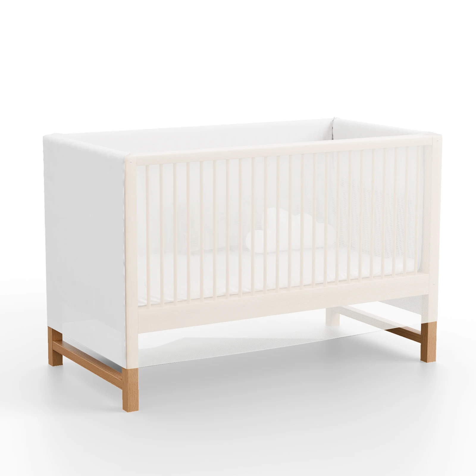 

Breathable Mesh Cover Breathable Mesh Liner Cribs Portable Stretchy Crib Bumper Cover Indoor Children's Sleep Safety Cover
