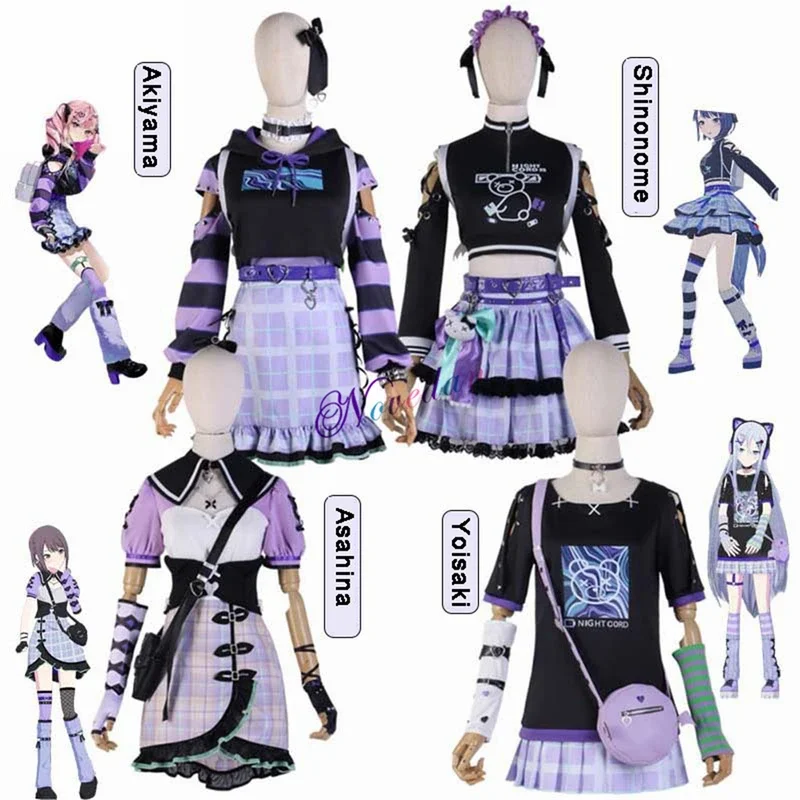 Project Sekai Colorful Stage Feat 25ji Nightcord At 25 Asahina Mafuyu Ena Yoisaki Akiyama Cosplay Costume Anime Dress Wig Outfit