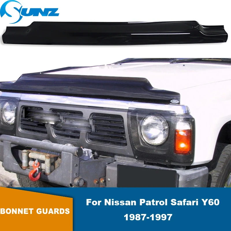 Bonnet Guard For Nissan Safari Patrol Y60 1987 1988 1989 1990 1991 1992 1993 1994 1995 1996 1997 Car Bug Shield Hood Deflector