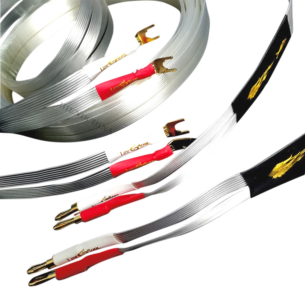 HIFI Speaker Cable Hi-end OCC with Silver Plated 14 Core Speaker Cable Pair